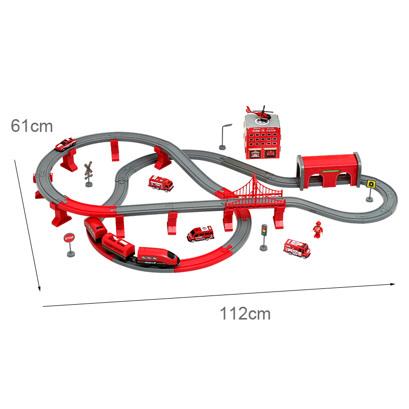 Kids Toys Brand - DIY Rode Plastic Treinspoor Set Compatibel