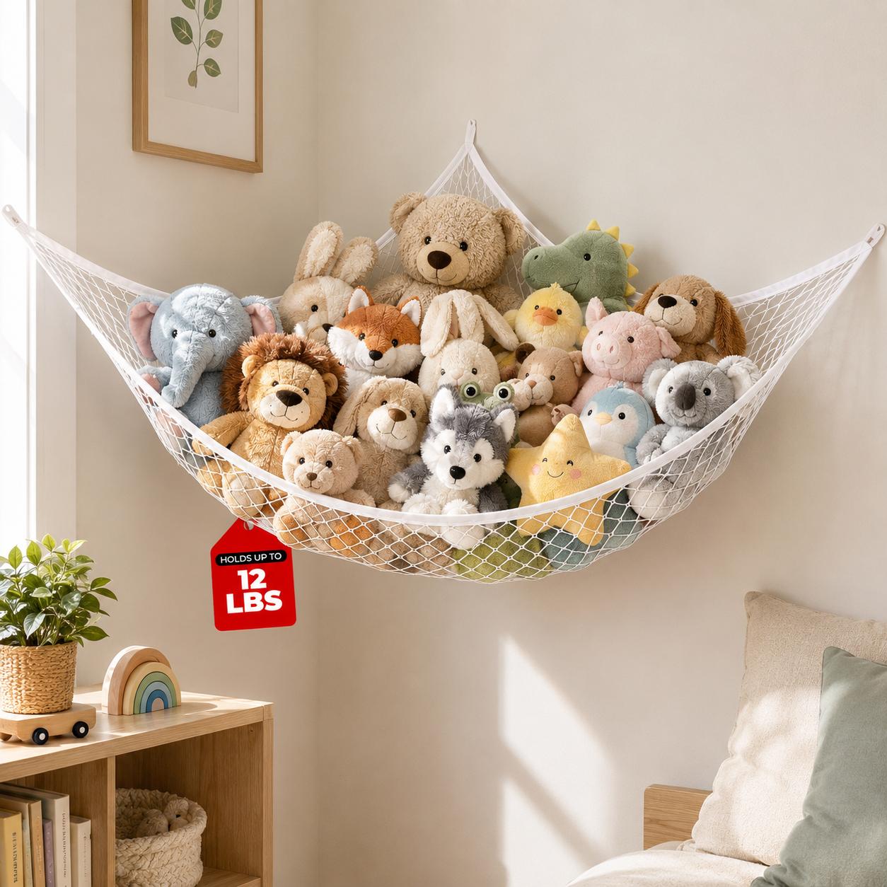 Kids & Toys Expo Saudi Arabia - Mesh speelgoedopberghangmat Hangende knuffelorganizer Net Grote