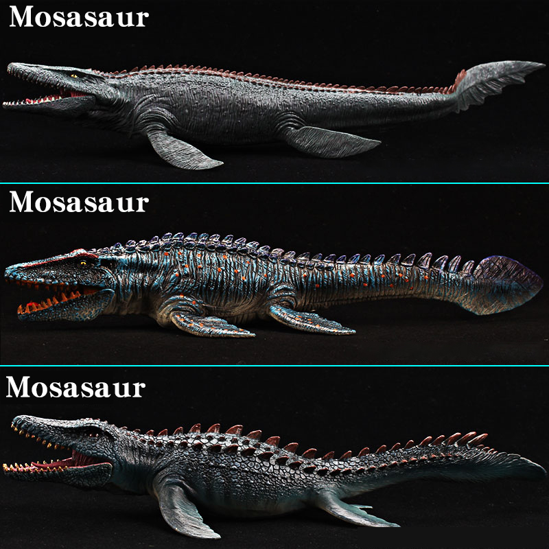 Kids Toys Brand - Prehistorische oceaandinosaurusmodel-actiefiguur - Mosasaurus & Liopleurodon