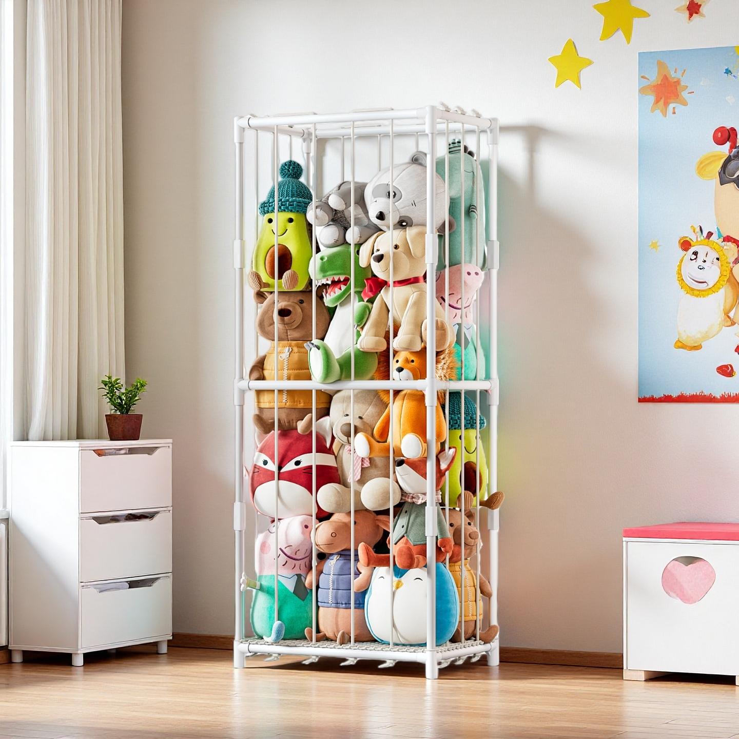 Kids & Toys Expo Saudi Arabia - Verticale opbergorganizer voor knuffels, dierentuin-thema, pluche