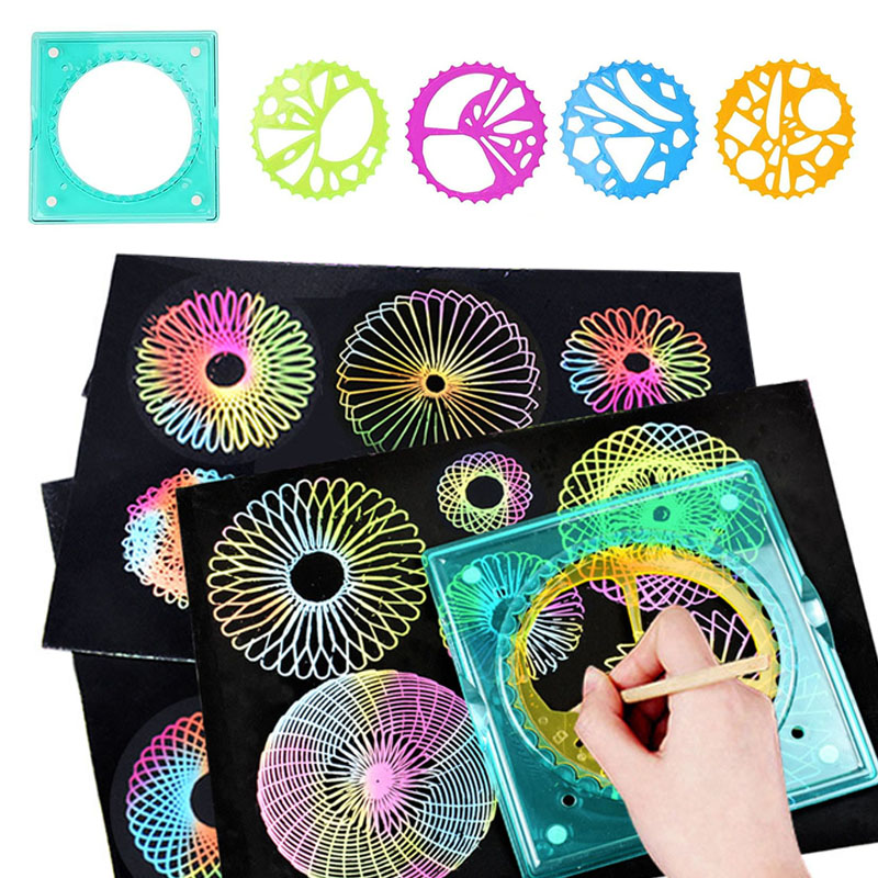 Kids Toys Under £5 - 5-in-1 spiraalvormige kunstgereedschap geometrische liniaal magische