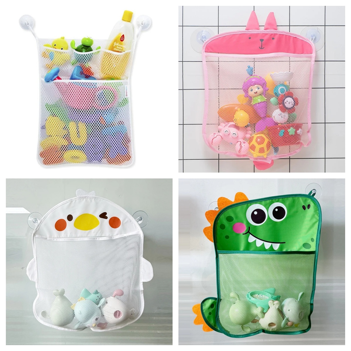 Kids Toys Basket - Baby badkamer netzak met cartoon dierenfiguren,