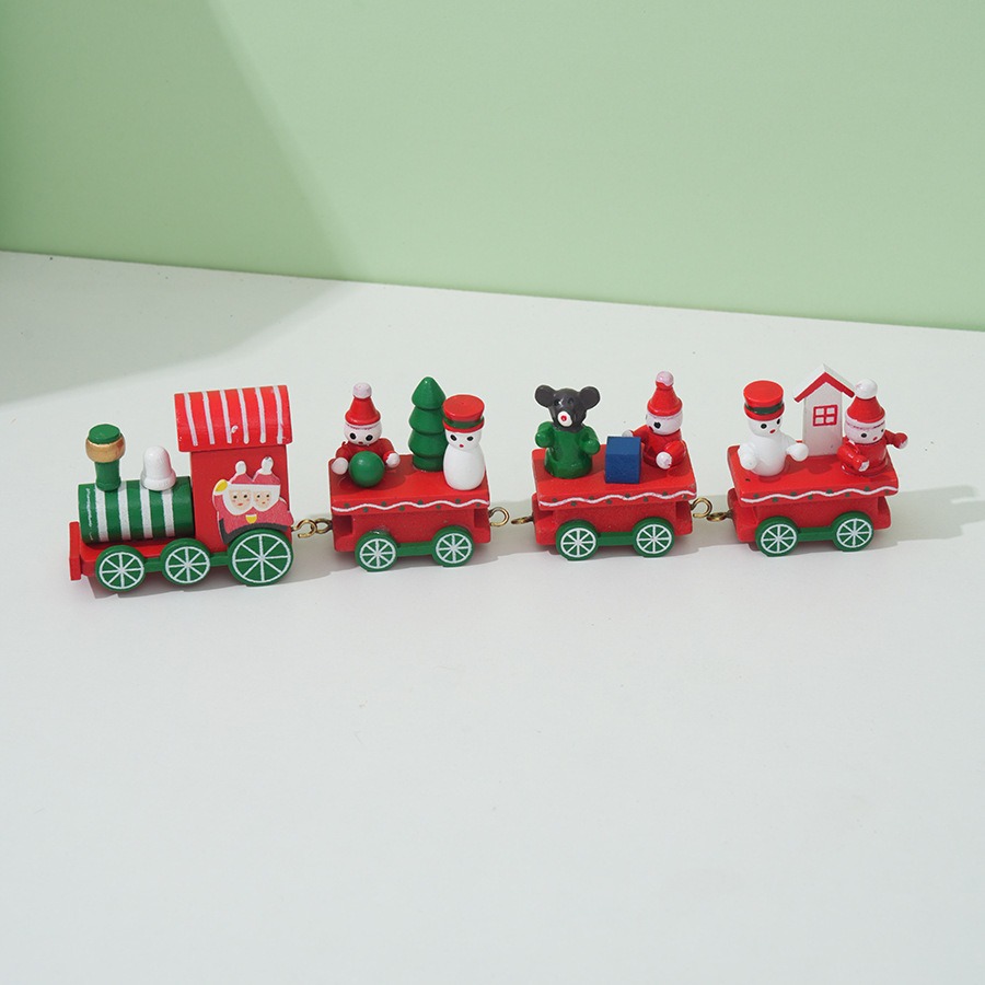 Kersttrein Geschilderd Houten  - Top Kids Xmas Toys recensie en prijs