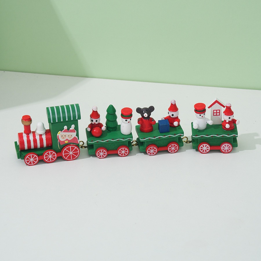 Kersttrein Geschilderd Houten  - Top Kids Xmas Toys recensie en prijs